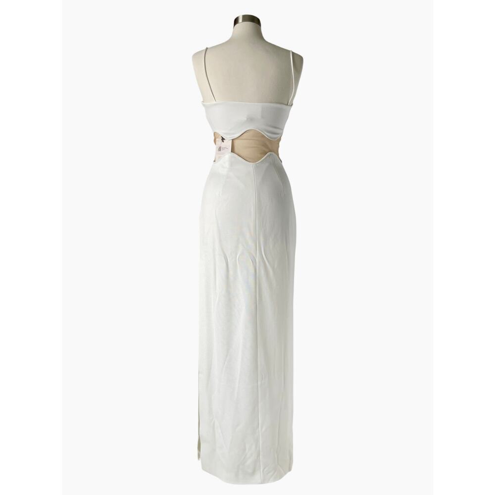 Galvan London Isola Bella Dress White Mesh Cutout Column Gown 40 US 8 Viscose - Picture 7 of 11